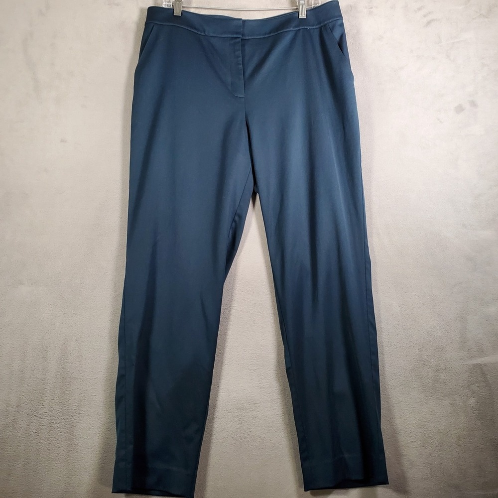St. John Dress Pants Womens 12 Navy Blue Straight Office‎ Career Minimal Chic